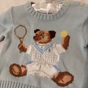 Ralph Lauren Polo Bear Tennis Cotton Sweater and Pants 9-12 months